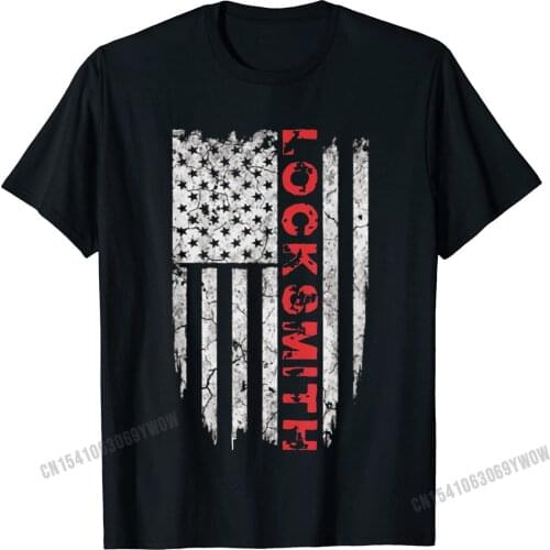 American Locksmith T-Shirt Proud USA Tee Shirts Camisas Men Printed On Tops Tees Cotton Mens Tshirts Printed On Wholesale