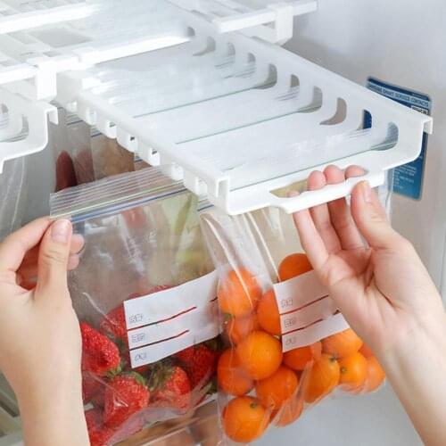 Sealed Bag Storage Rack Food Fresh-keeping Hanging Plastic Drawer Zipped Lock Bag Storage Shelf Refrigerator Food Container Hold