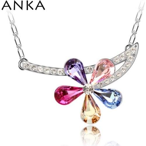 Hot sale rhinestone necklace flower Pendant Crystals from Austria Crystal Jewelry Free shipping #88884