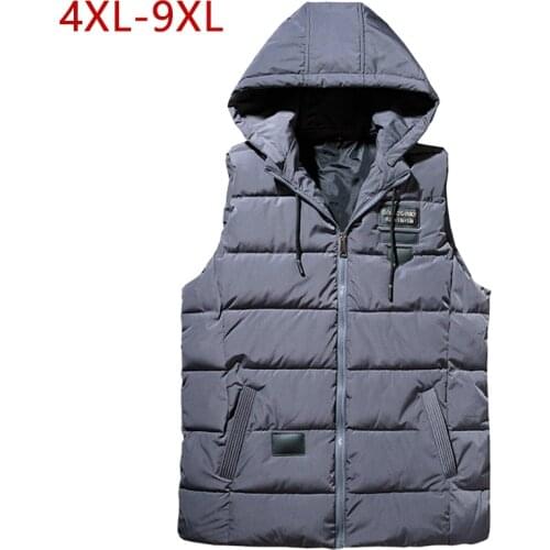 Big Size 4XL-9XL Cotton Men Vest Winter Autumn New Warm Casual Parka Classic Thick Baggy Windbreaker Sleeveless Jacket Waistcoat