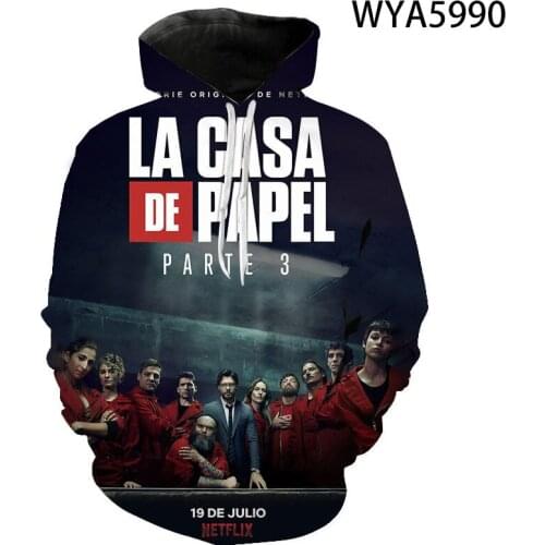La Casa De Papel 3D Printed Hoodies Men Women Children Fashion Sweatshirts Boy Girl Kids Pullover Long Sleeve Streetwear Tops