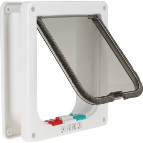 Intelligent Cat Flap Cat Door Lockable Pet Cat Small Dog Flap Door For Pet Care White M Compact Form Factor, Easy To Place
