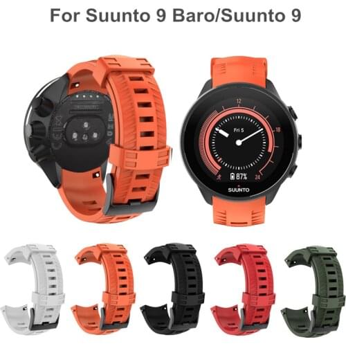 JKER New Silicone Wrist Band Strap Watchband for Suunto 9/Suunto 9 Baro Sports Smart Watch Buckle Wrist Strap