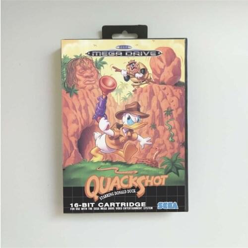Quackshot starring Donald Duck - EUR Cover With Retail Box 16 Bit MD Game Card for Megadrive Genesis Video Game Console