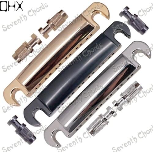 QHX A Set 12 String Electric Guitar Tailpiece With Stud Anchor guitar accessories parts Chrome Black Gold for Choose