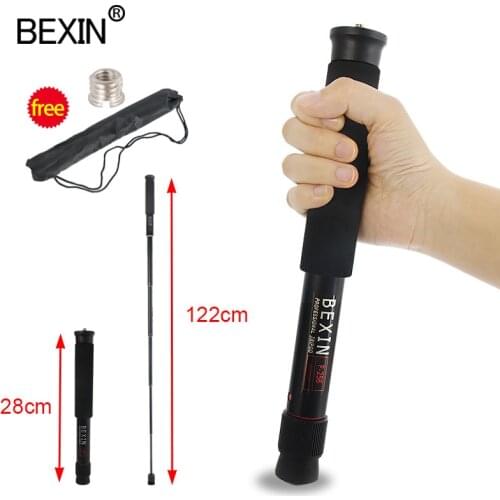 BEXIN mini portable lightweight camera monopod 122cm expansion length tripod support rod aluminum material for dslr SLR camera