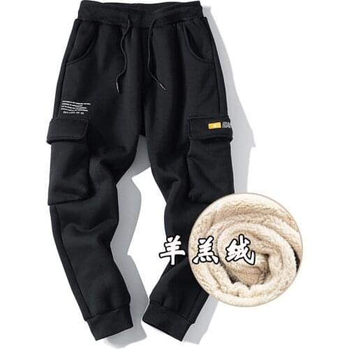 Winter Thickness Fleece Men Pant Thermal Sweatpant Male Running Jogging Exercise Workout Casual Sport Trousers Sportswear