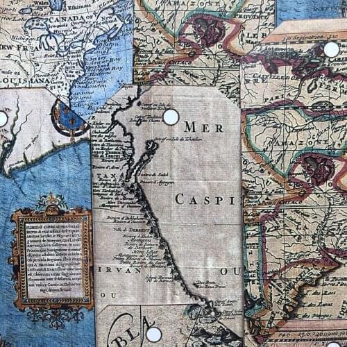 12pcs Vintage Map Handmade Hand Account Decoration Sticker Paper Pad Junk Journal Scrapbook Background Card Paper Decoration
