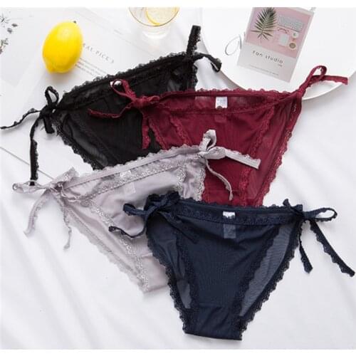 New Arrived 3Pcs/Lot Girl Panties Underwear Lace Briefs Cotton Lingerie Soft Comfortable Bowknot Cartoon Panty Wholesale T102-4