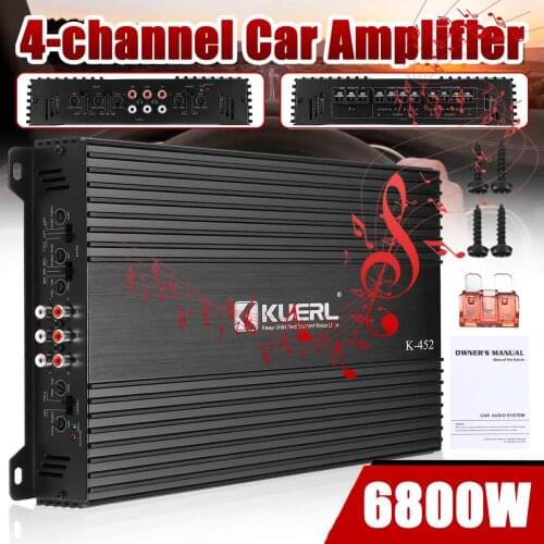 NEW 6800W 4 Channel Car Subwoofer Amplifiers Car Audio Slim Subwoofer Bass Amplifier Speaker Amplifier Class A/B Car Audio Amp