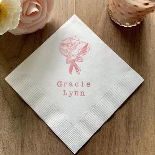 Personalized Napkins Wedding Nanme and Date，Birthday party Dinner Party Printed Cocktail Beverage Luncheon Dinner Guest Towel