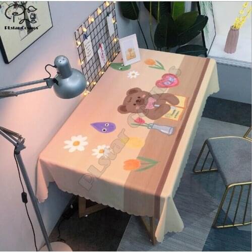 Tablecloth Cute cartoon girl 3D printed Square/Rectangular Dust-proof Table Cover For Party Home Decor TV Covers