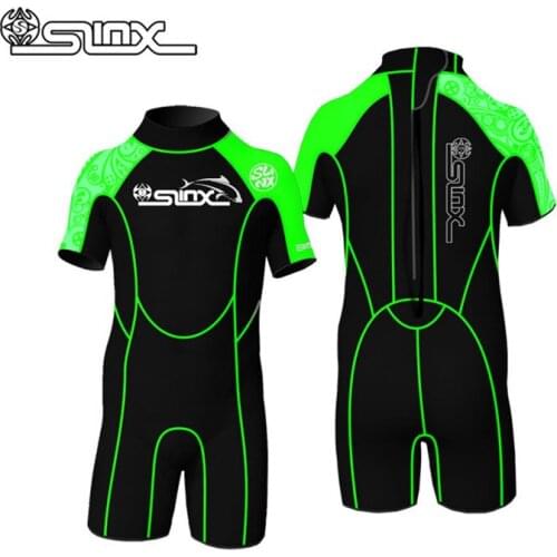 SLINX 2mm Neoprene Children Kids Wetsuit Scuba Diving Suit Swimming Surfing Snorkeling Body Boarding Water Park Swimwear
