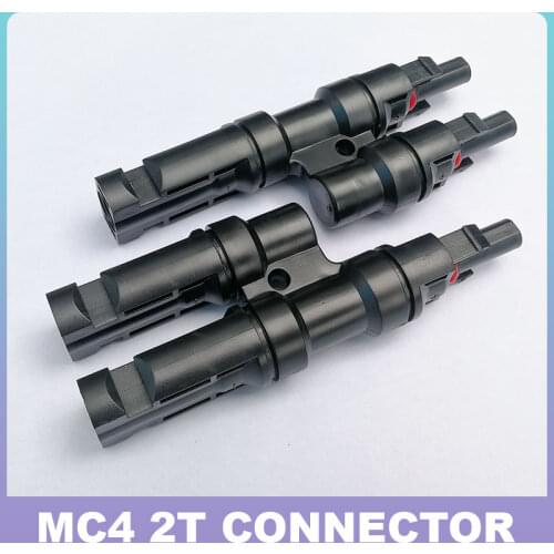 2T Connector 1 Pair Cable Coupler Combiner Solar Panel Branch Parallel Solar Connectors Panel Cable Connectors M/FM