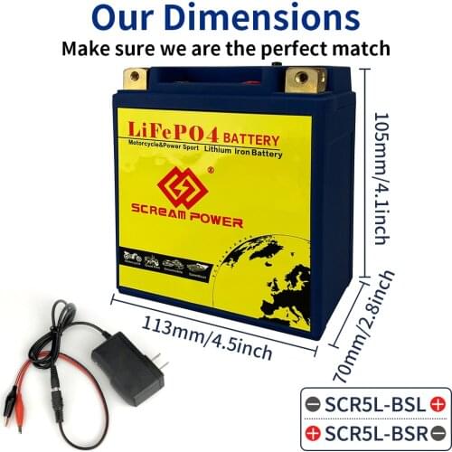 12V 5L-BS 3Ah CCA 200A LifePO4 Motorcycle Start Battery 38.4Wh Lithium Scooter Battery 12V With BMS For ATV UTV Motorbike