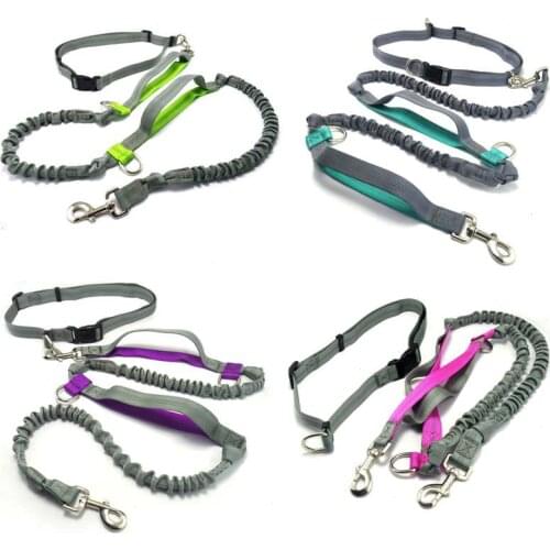 Reflective Hands Free Pet Dog Leash Running belt Jogging Sport Adjustable Nylon Dog rope with 2 Control Handles Pet Accessory
