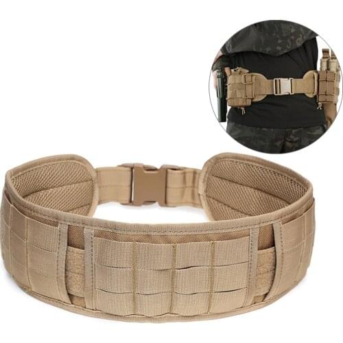 Tactical Waist Belt Multi-use Molle Padded Patrol Belt with Mesh Lining for Shooting CS Field Wargame Outdoor Sports Equipment