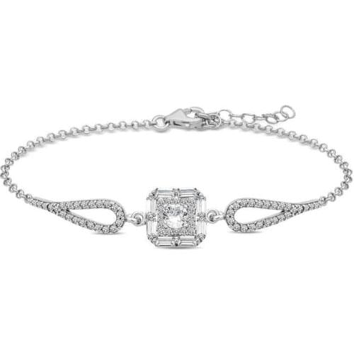 Tevuli 925 Sterling Silver Baguette Cubic Zirconia Bracelet