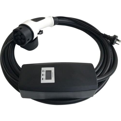 Type 2 IEC 62196 EV portable charging cable evse charger with 10A plug/AU 15A plug EVSE AC charger