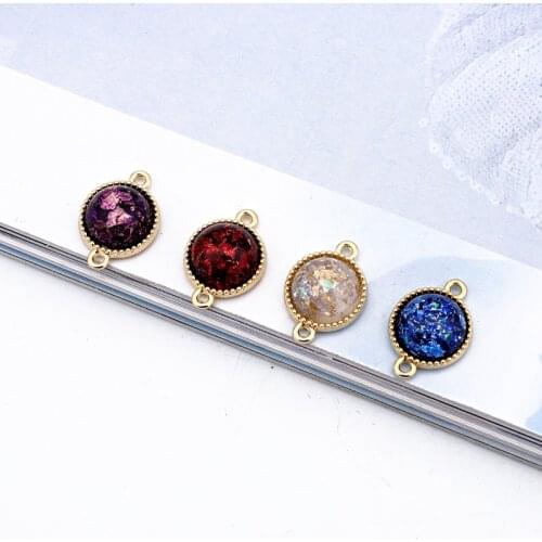 4pcs Vintage Broken Gold Leaf Bracelet Earring Connector Findings Resin Simple Bracelets Chain Linker Make Jewelry Accessory