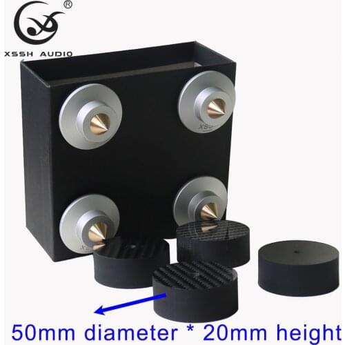 High End XSSH Audio Audiophile Shock Spikes Damping Pad HIFI Speaker Spike CD Amplifier ALUMINIUM 4K CARBON FIBER ISOLATION FEET