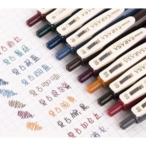 Zebra SARASA JJ15 Retro Retractable Color Gel Pen Set 0.5mm Gel Ink Pens Kwaii Office School Supplies Japan Gift Stationary