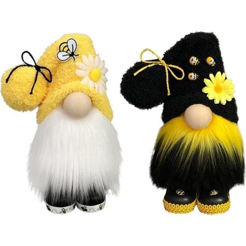 2Pcs Faceless Doll Bumble Bee Striped Gnome Scandinavian Tomte Nisse Swedish Honey Bee Elfs Home Old Man Doll Gifts Toys CNIM Ho