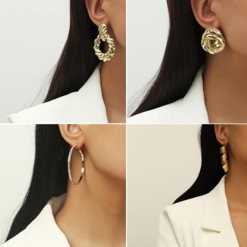 Irregular Geometric Shape Fashion Long Drop Earrings Women Wedding Earrings