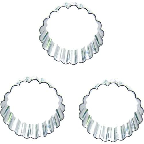 4.8cm wave circle shape 3 piece biscuit cutting molds, baking tools, cake decorating soft candy tools