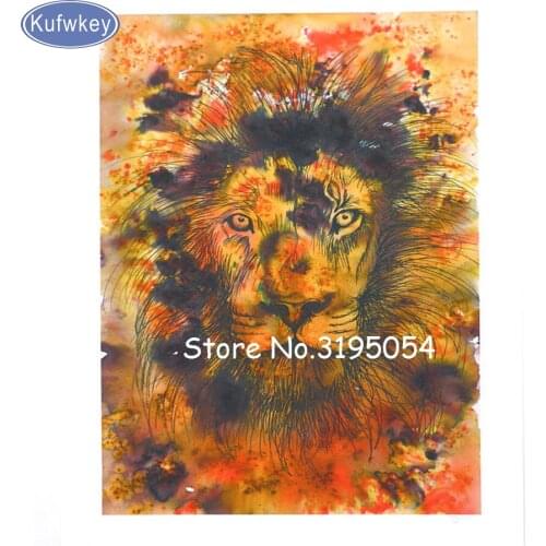 5D DIY Diamond Embroidery Animal lion Full square Diamond Painting Cross Stitch Mosaic Office Decoration A5
