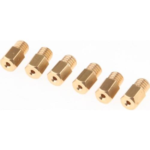6Pcs Main Hex Style Copper Jets for Carbs - Size 160 170 180 190 200 210