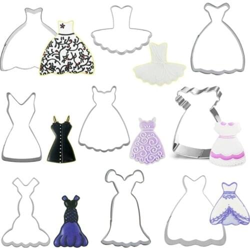 9Pcs/Set Dress Cookie Cutter Stainless Steel Biscuit Molds Fondant Pastry Mold For Baking Decorating Kitchen Accessories