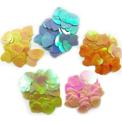 17mm 5 Colors Heart Shape Nail Glitter Flakes Nail Art Decorations Holo Sequin Spangle For Manicure Accessories