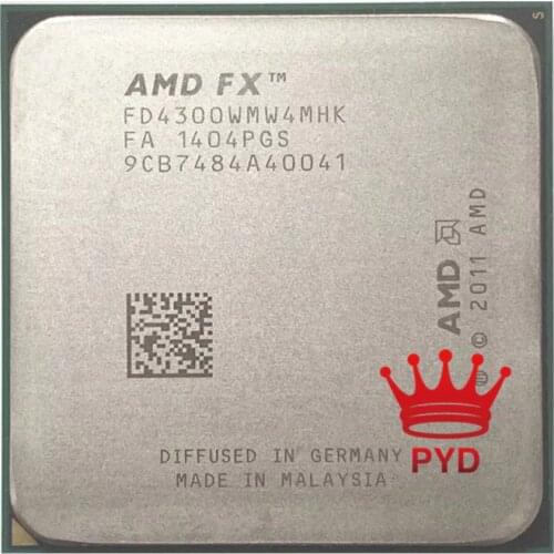 AMD FX Series FX4300 3.8GHz Quad-Core CPU Processor FX 4300 FD4300WMW4MHK 95W Socket AM3