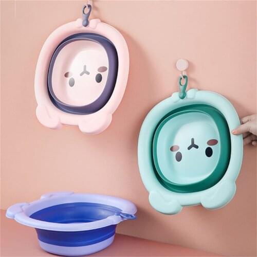 Childrens Folding Washbasin Portable Household Plastic Basin Thick And Durable Cute Small Basin