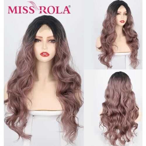 MISS ROLA Long Middle Part Thin Rattan Wavy Synthetic Wig For Women Heat Resistant Cosplay Party Daily