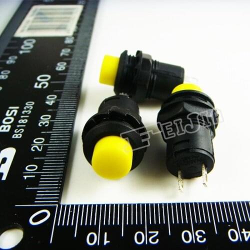 DS-425B Button color Yellow 1A/250VAC ON-OFF 2Pin Non Self-locking Push Button Switch (Self reset switch) 100Pcs/lot