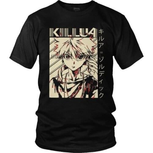 Hunter X Hunter T-shirt Mens Graphic T Shirt Short Sleeve 100% Cotton Anime Manga HxH Killua zoldyck Tshirt Unique Tees Tops