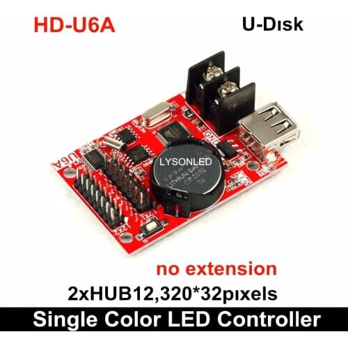 3pcs/lot HD-U6A P10 Indoor Semi-outdoor Single Color LED Signboard Control Card