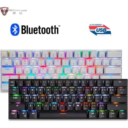 Motospeed Mechanical Keyboard Wireless Bluetooth Gaming RGB Backlight Red Switch For Russian Spanish Computer Mac Windows