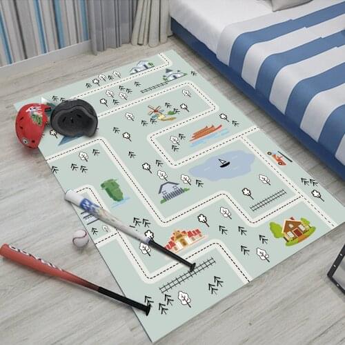Hot Selling Fashion Children Flannel Carpet Baby House & Car Carpet Baby Play Mat Rectangular Childrens Carpet Dropshipping