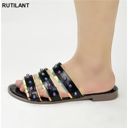 New Arrival Rhinestone Women Wedding Shoes Decorated with Rhinestone Summer Low Heeled Shoes for Women Summer Woman Slippers