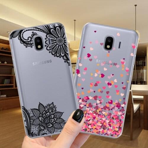 Peony Loves Rose Lace Flower Silicone Case Cover For Samsung J3 J5 J7 2017 J2 J5 Prime J4 J6 J7 J8 2018 M10 M20 M30 M40 A40S