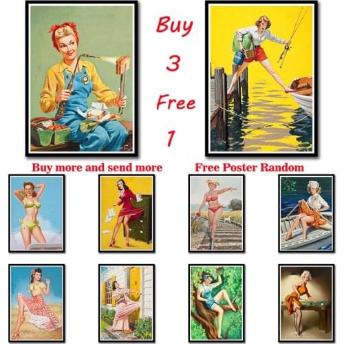 Pin Up Girl Whitepaper Poster OldSchool World War II Sexy Beauty Painting Wall Sticker Frameless