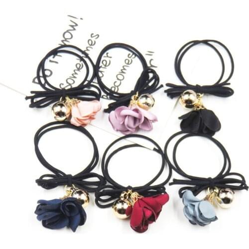 10PCS/LOT Cloth Flower Elastic Hair Bands For Girl Bohemian Headband Scrunchy Korean fashion Kids Hair Accessories For Women