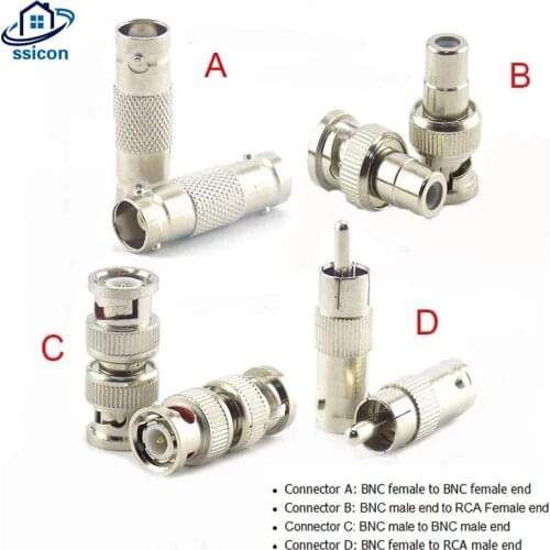 BNC Connector Female to Female BNC Male to Male RCA Female BNC female to RCA Male Adapter For Video CCTV Camera