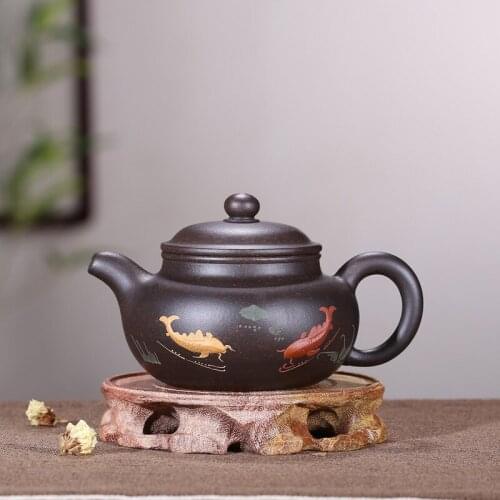 With the world tea yixing are recommended by pure manual undressed ore black mud zhu more archaize pot every year