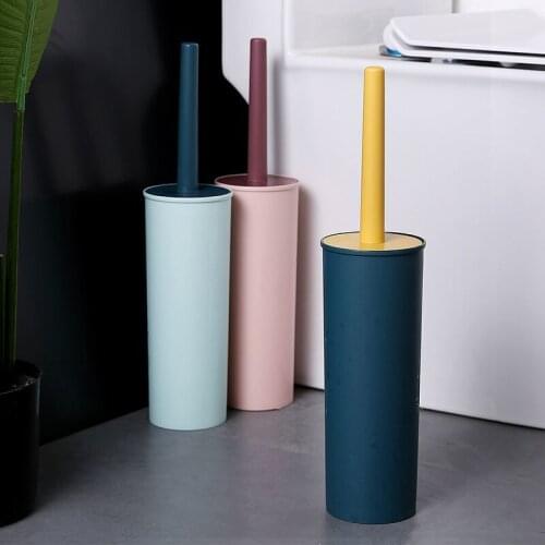 Toilet Brush Long Handle Flexible Soft Brush Cleaning Rack Toilet Accessories Household Bathroom Cleaning Supplies