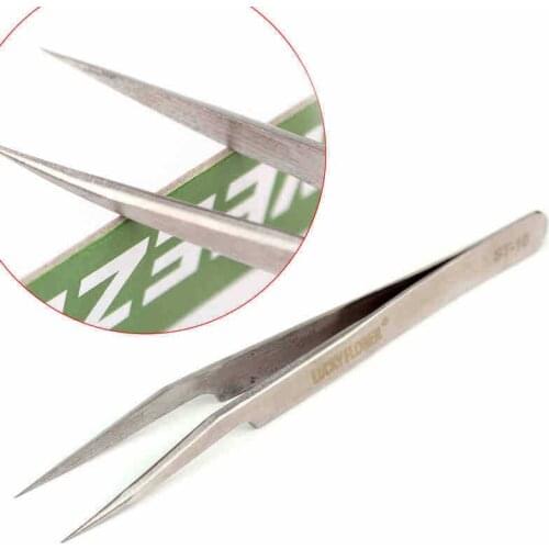 4pcs New Straight & Curve Tweezers Long Eyelash Extension Tool Set Stainless Steel Tweezers Eyebrow Tweezer