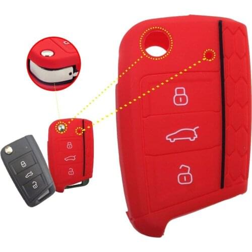 Honeycomb Silicone Key Cover Case Seat for Flip Closure Essel Rline 3 Buttons for VW for LEON 5F SC ST 1pc